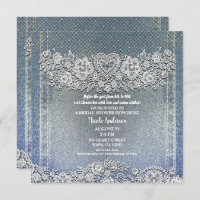 Blue Denim Jean & White Heart Lace Brautparty