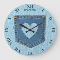 Blue Denim Jeans Pocket in Herzform Cooles Design