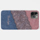 Blue Denim Jeans Rose Gold Pink Glitzer Muster Case-Mate iPhone Hülle (Rückseite (Horizontal))