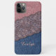 Blue Denim Jeans Rose Gold Pink Glitzer Muster Case-Mate iPhone Hülle (Rückseite)