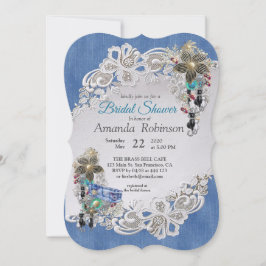 Blue Denim, Spitzen - Kostümschmuck Einladung