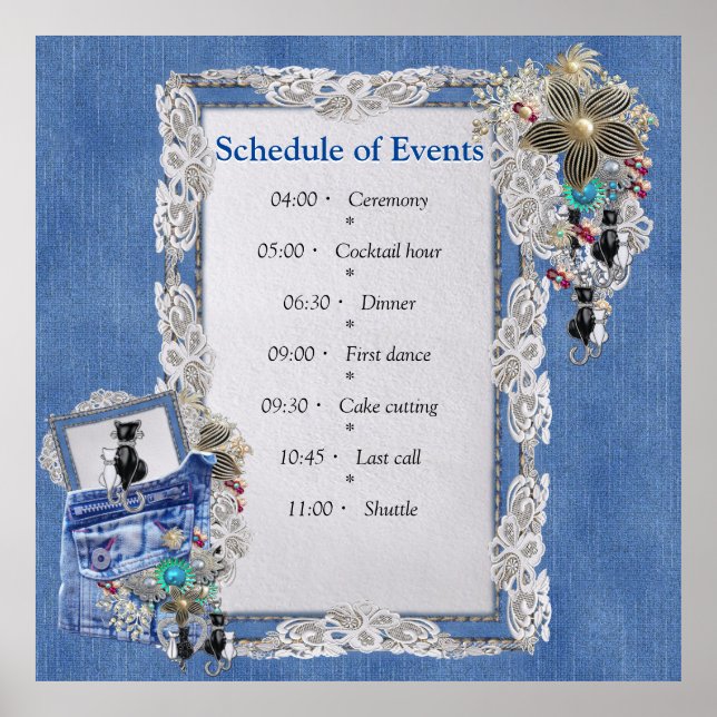 Blue Denim, Spitzen, Kostümschmuck & Kittens Poster (Vorne)