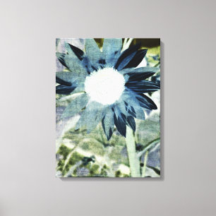 Blue Denim Sunflower Leinwand