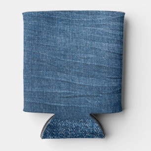 Blue Denim Texture: Klassische Jeans. Dosenkühler