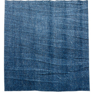 Blue Denim Texture: Klassische Jeans. Duschvorhang