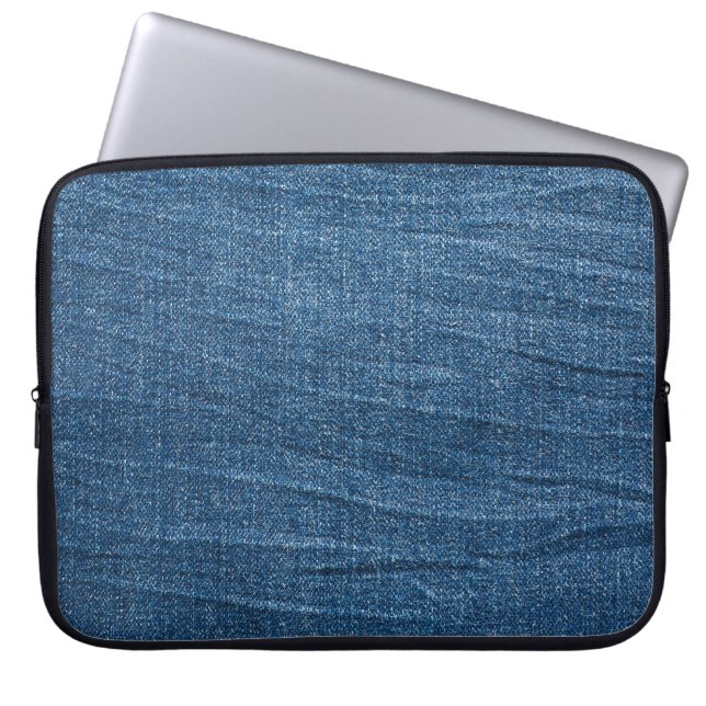 Blue Denim Texture: Klassische Jeans. Laptopschutzhülle (Vorderseite)
