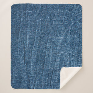 Blue Denim Texture: Klassische Jeans. Sherpadecke