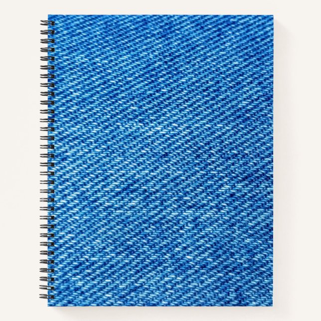 Blue Denim Texture Notizbuch (Vorderseite)