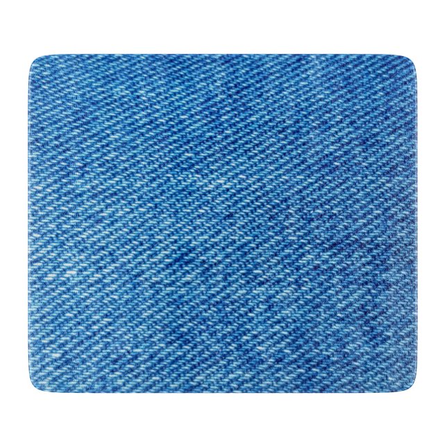 Blue Denim Texture Schneidebrett (Vorderseite)