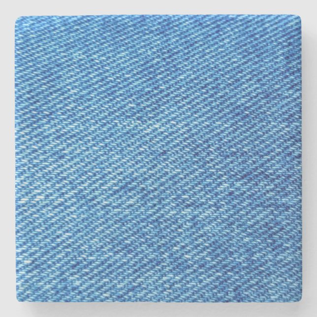 Blue Denim Texture Steinuntersetzer (Vorderseite)