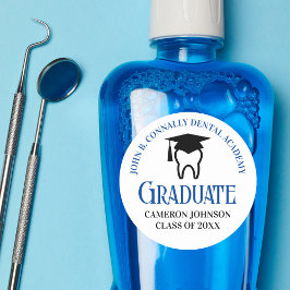 Blue Dental School Custom Dentist Graduation Party Runder Aufkleber