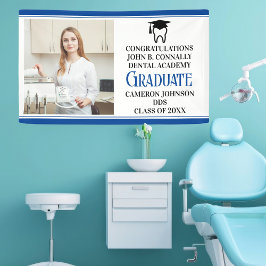 Blue Dental School Graduation Party Foto Banner