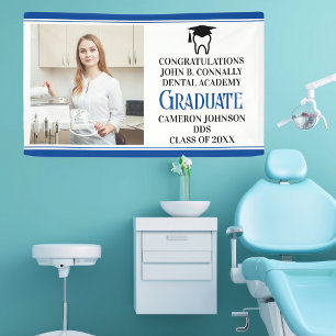 Blue Dental School Graduation Party Foto Banner