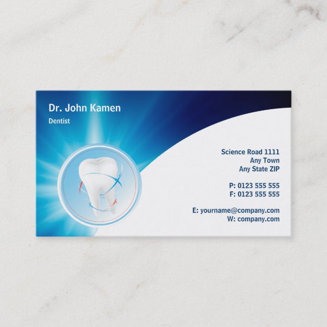 Blue Dental Termin Card | Zahnarzt personalisieren (Vorderseite)