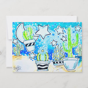 "Blue Desert" Kaktus Mitteilungskarte