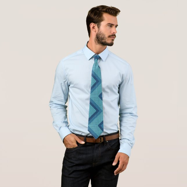 Blue Diagonal Weave Diamond Muster Neck Ties Krawatte (Beispiel)