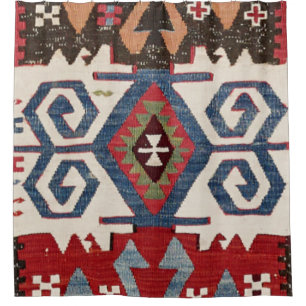 Blue Diamond Arrow Konya // 19. Jahrhundert Duschvorhang