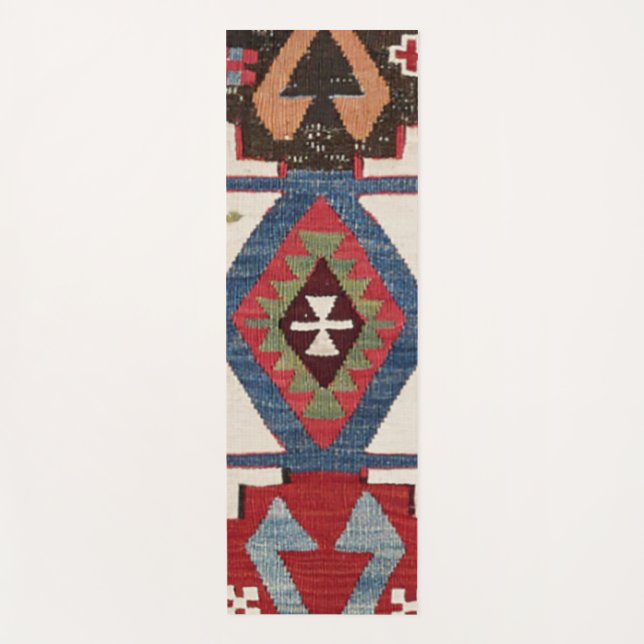 Blue Diamond Arrow Konya // 19. Jahrhundert Yogamatte (Vorderseite)