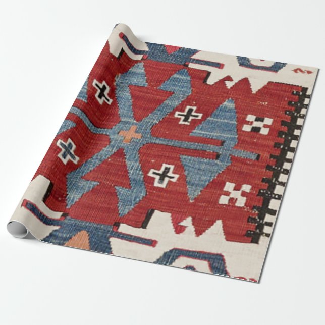 Blue Diamond Arrow Konya II 19. Jahrhundert Authen Geschenkpapier (Ungerollt)