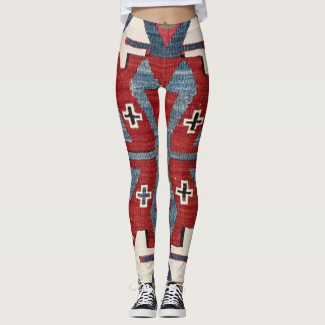 Blue Diamond Arrow Konya II 19. Jahrhundert Authen Leggings (Vorderseite)