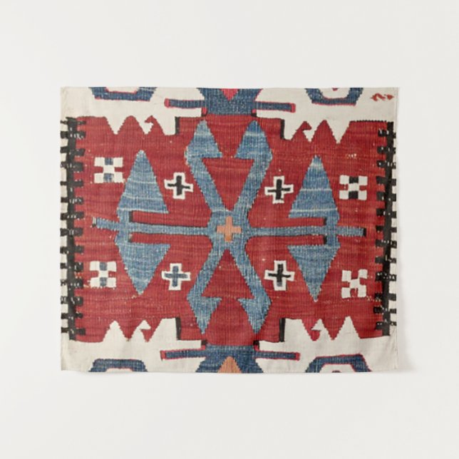 Blue Diamond Arrow Konya II 19. Jahrhundert Authen Wandteppich (Vorderseite (Horizontal))