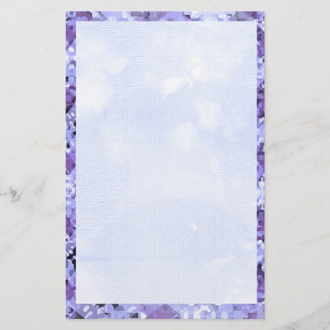 Blue Diamond Border 2 Dark Blue Base Briefpapier (Vorderseite)