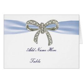 Blue Diamond Bow Wedding Table Platzkarte