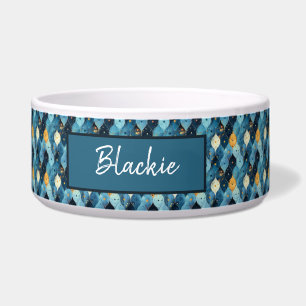 Blue Diamond Dog Food Bowl mit dem Namen Custom Napf
