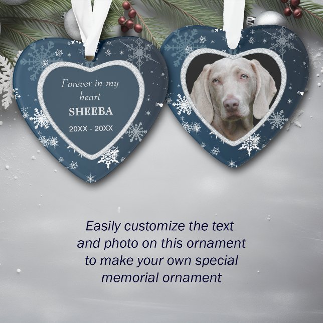 Blue Diamond Frame Snowflake Pet Memorial Ornament (Von Creator hochgeladen)