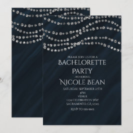 Blue & Diamond Glamour Bling Party Einladungen