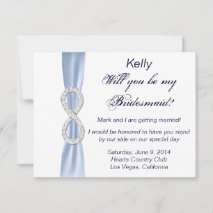 Blue Diamond Infinity Wedding Bridesmaid Card Einladung