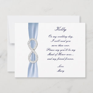 Blue Diamond Infinity Wedding Trauzeugin Card Einladung