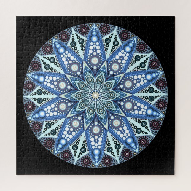 Blue Diamond Mandala Puzzle (Vertikal)