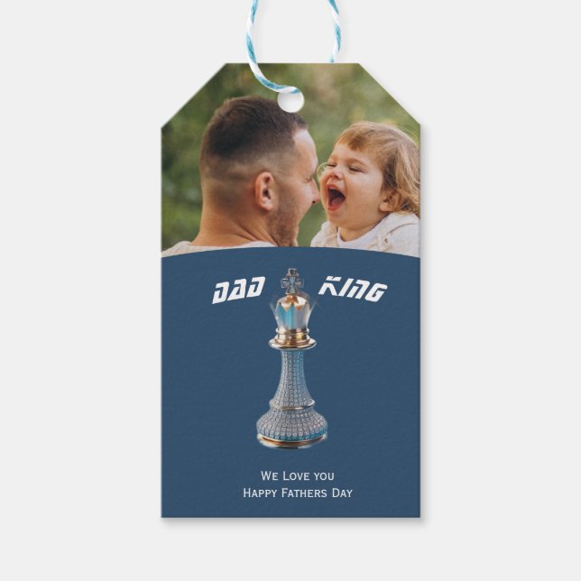 Blue Diamond Metallic King Schach Vätertag  Geschenkanhänger (Vorderseite)