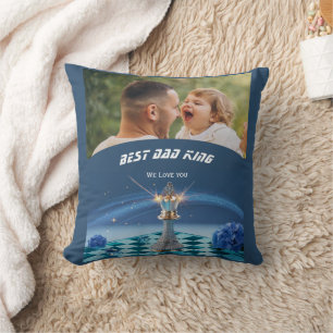Blue Diamond Metallic King Schach Vatertag Kissen