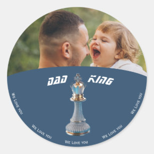 Blue Diamond Metallic King Schach Vätertag Runder Aufkleber