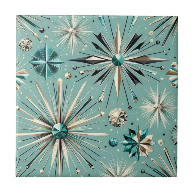 Blue Diamond Mid Century Modern  Fliese (Vorderseite)