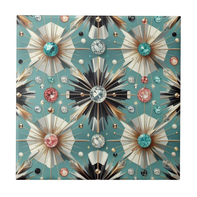 Blue Diamond Mid Century Modern  Fliese (Vorderseite)