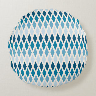 Blue Diamond Ombre Rundes Kissen