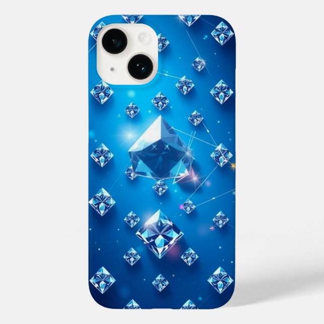 Blue Diamond Pattern - Stilvoll mobil Case-Mate iPhone Hülle (Rückseite)