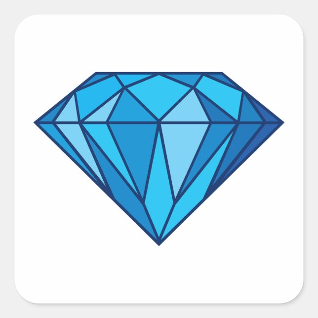 Blue Diamond Quadratischer Aufkleber (Vorderseite)