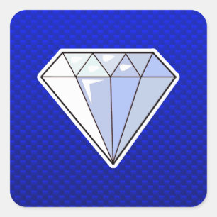 Blue Diamond Quadratischer Aufkleber