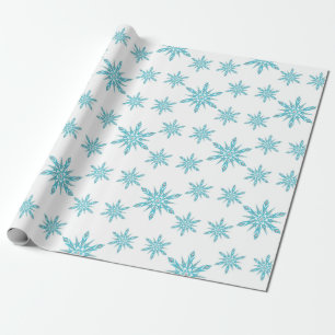 Blue Diamond Snowflake Muster Weihnachten Geschenkpapier