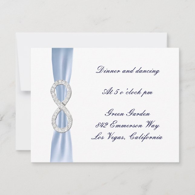 Blue Diamond Unfinity Wedding Reception Card Einladung (Vorderseite)