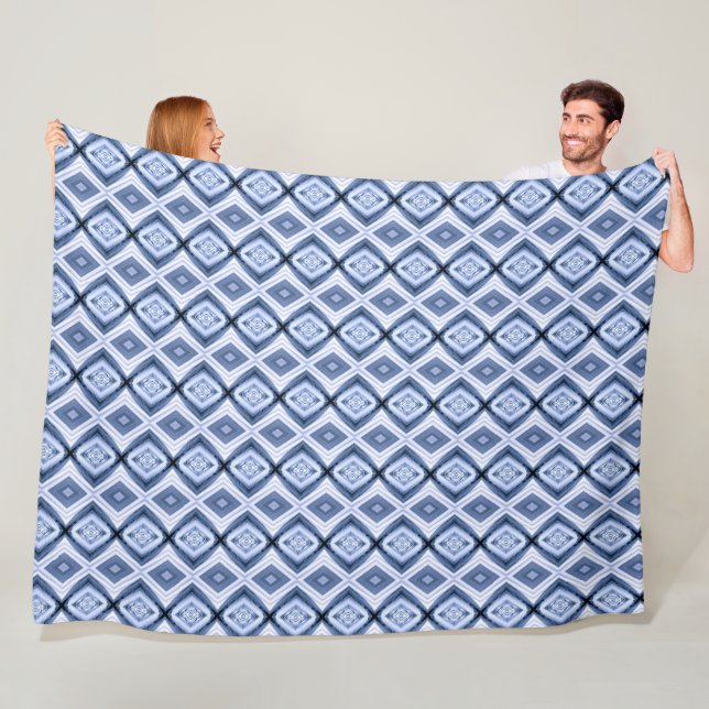 Blue Diamonds Harmony Muster Warm Schnurrbart Fleecedecke (Beispiel)