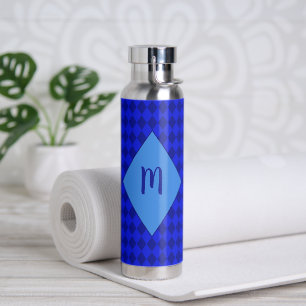 Blue Diamonds Initial Water Flasche