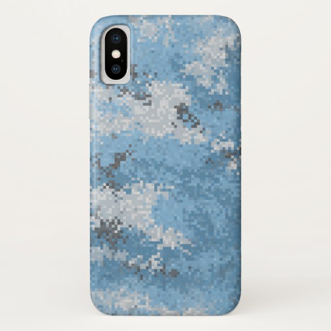 Blue Digi Camouflage Case-Mate iPhone Hülle (Rückseite)
