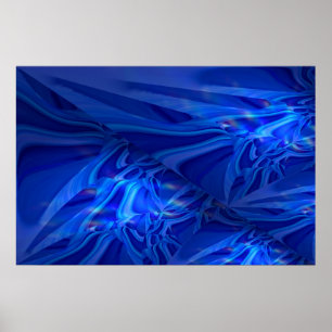 Blue Digital Abstrakt Painting Poster