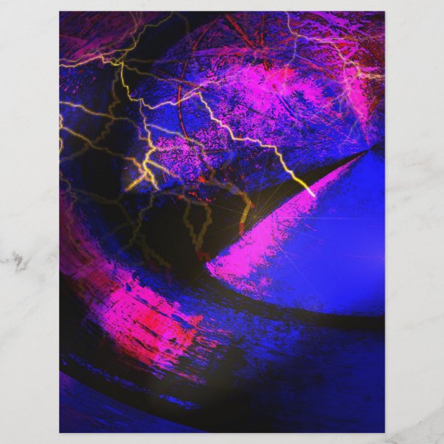 Blue Digital Abstrakte Kunst Flyer (Vorne)