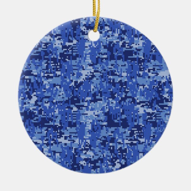 Blue Digital Pixels Camouflage Dekoration Textur (Vorne)